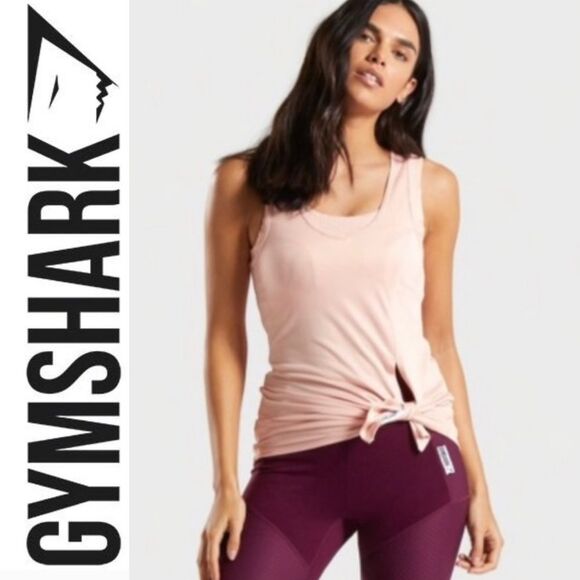 Gymshark TRUE TEXTURE Split Tie Pastel VEST Tank Top S Workout Yoga Gym Golf - Picture 1 of 13